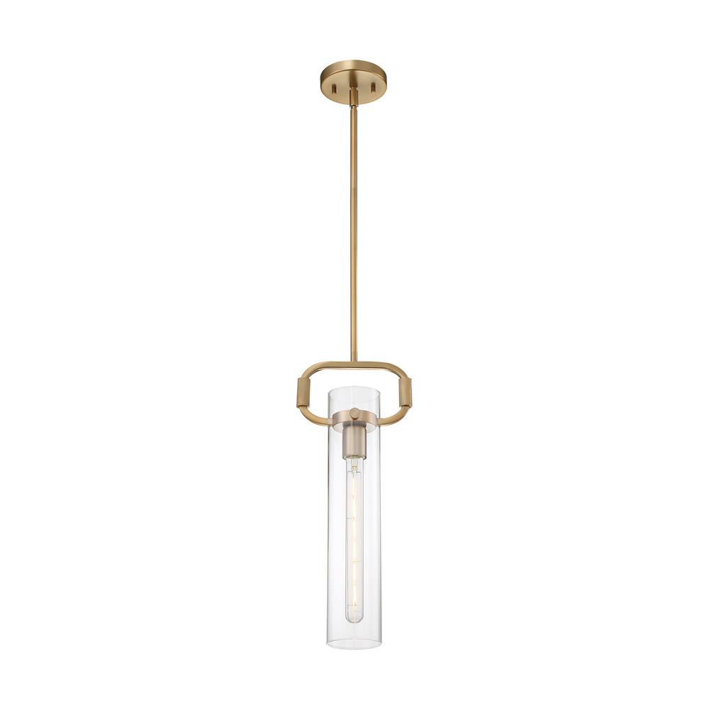 Nuvo Lighting 60-7143 Teresa - 1 Light Pendant with Clear Glass - Burnished Brass Finish