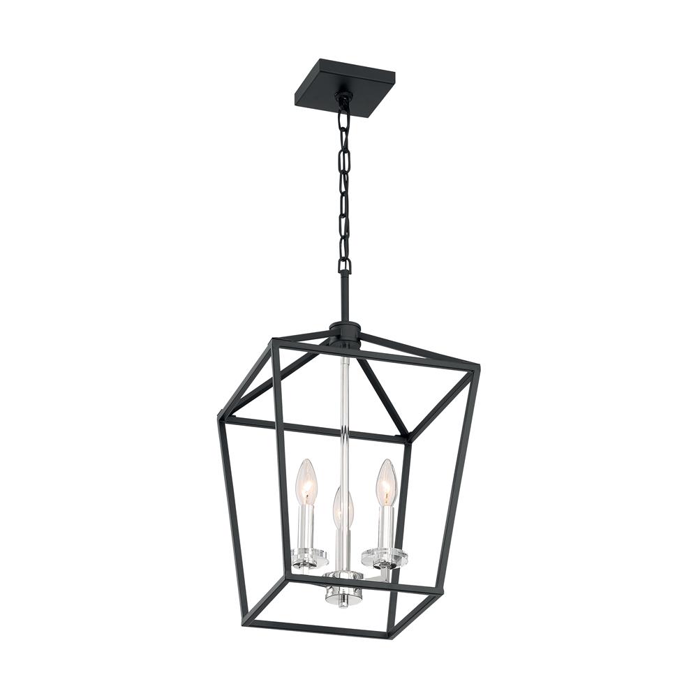 Nuvo Lighting 60-7145 Storyteller - 3 Light Island Pendant with- Matte Black and Polished Nickel Accents Finish