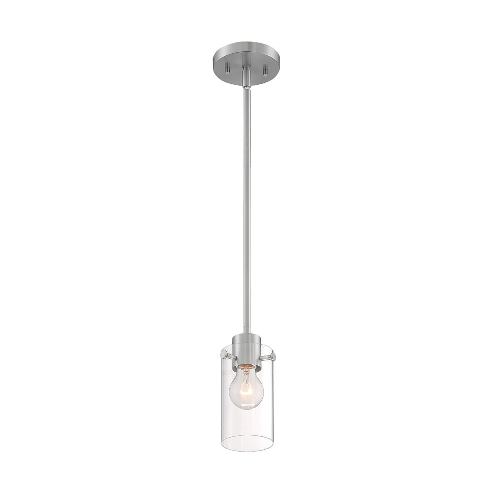 Nuvo Lighting 60-7170 Sommerset - 1 Light Mini Pendant with Clear Glass - Brushed Nickel Finish