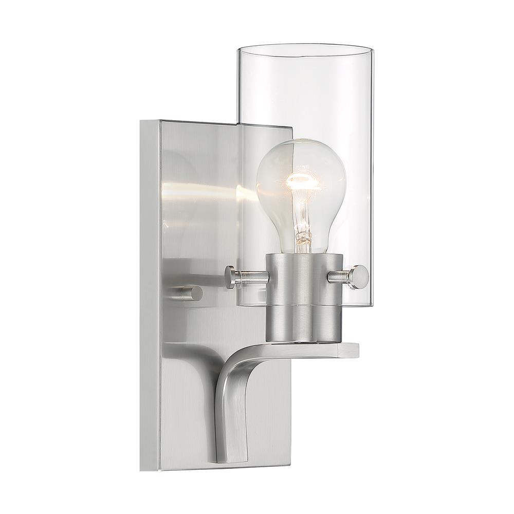 Nuvo Lighting 60-7171 Sommerset - 1 Light Vanity with Clear Glass - Brushed Nickel Finish
