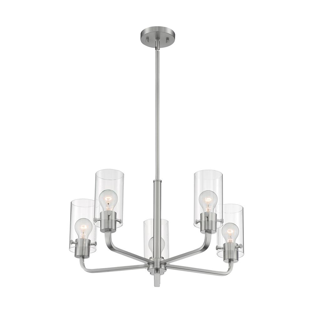 Nuvo Lighting 60-7175 Sommerset - 5 Light Chandelier with Clear Glass - Brushed Nickel Finish