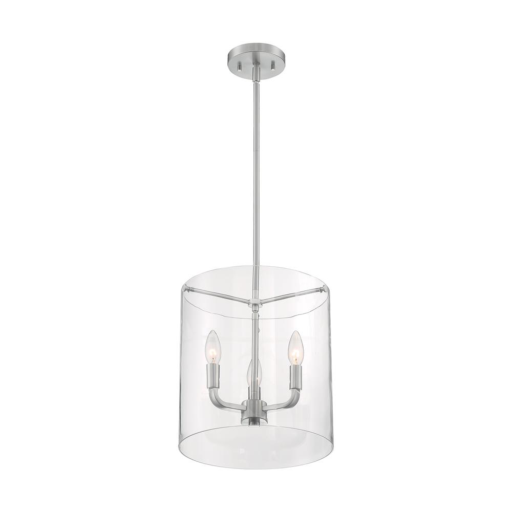 Nuvo Lighting 60-7177 Sommerset - 3 Light Pendant with Clear Glass - Brushed Nickel Finish