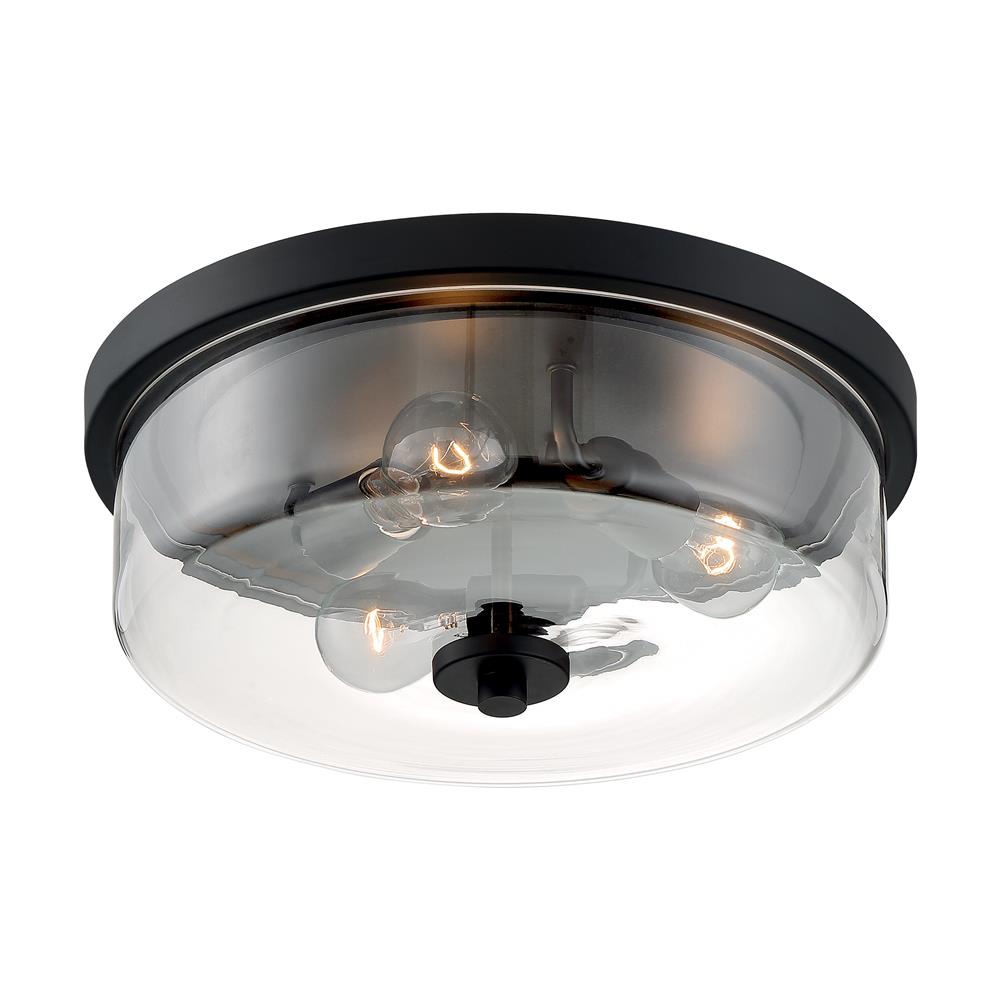 Nuvo Lighting 60-7269 Sommerset 3 Light Flush Mount with Clear Glass in Matte Black
