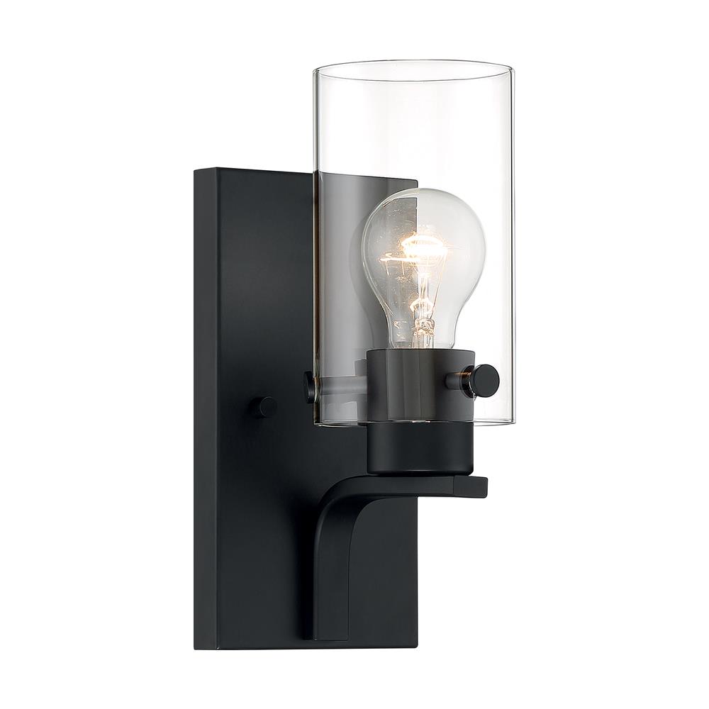 Nuvo Lighting 60-7271 Sommerset 1 Light Vanity with Clear Glass in Matte Black