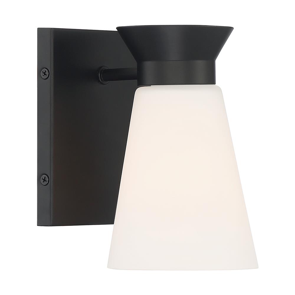 Nuvo Lighting 60-7311 Caleta 1 Light Sconce with Cylindrical Glass in Black