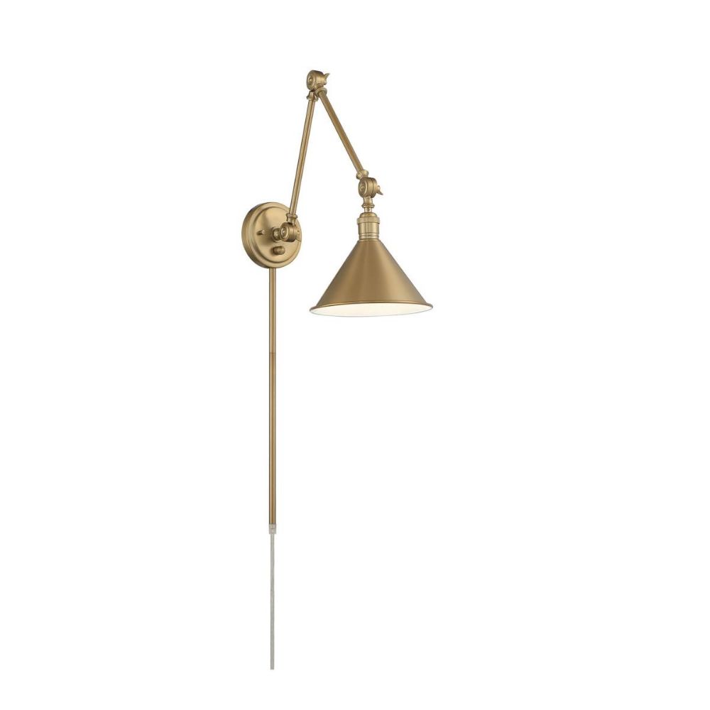 Nuvo Lighting 60-7361 Delancey Swing Arm Lamp in Burnished Brass