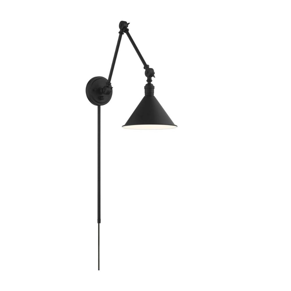 Nuvo Lighting 60-7363 Delancey Swing Arm Lamp in Matte Black