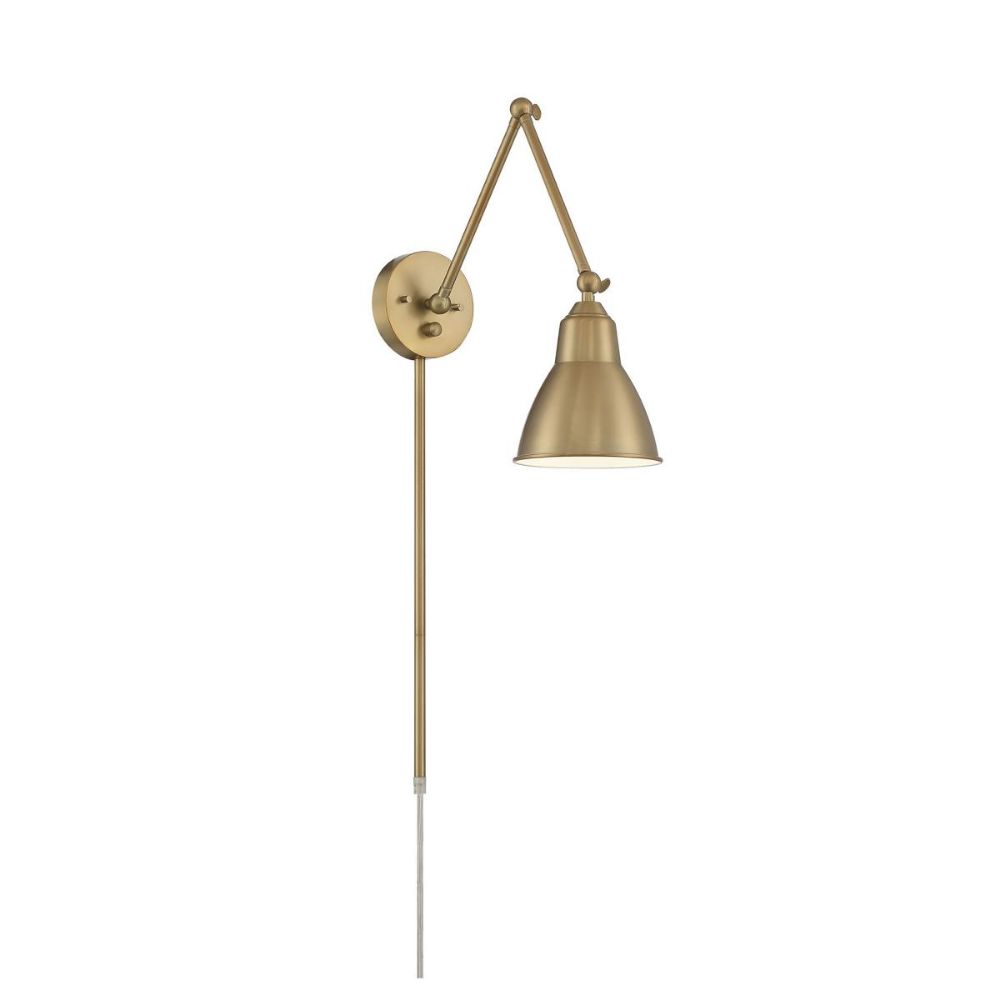 Nuvo Lighting 60-7364 Fulton Swing Arm Lamp in Burnished Brass