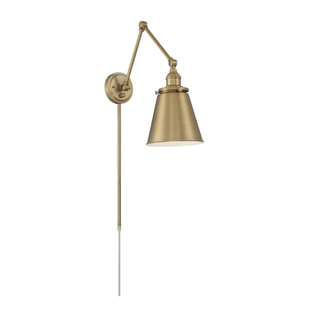 Nuvo Lighting 60-7367 Bayard Swing Arm Lamp in Burnished Brass