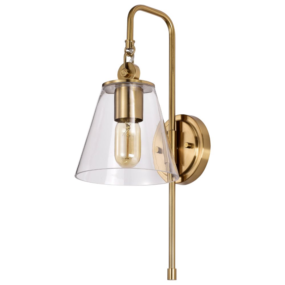 Nuvo Lighting 60-7449 Dover 1 Light Wall Sconce in Vintage Brass