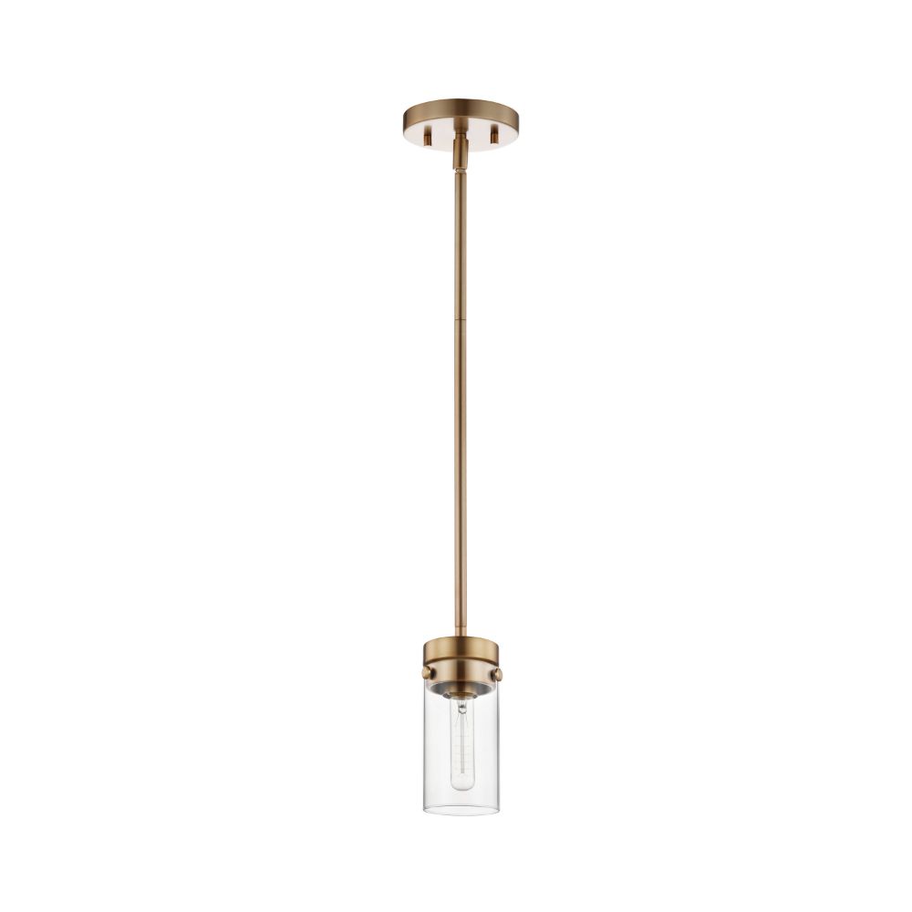 Nuvo Lighting 60-7529 Intersection 1 Light Mini Pendant in Burnished Brass
