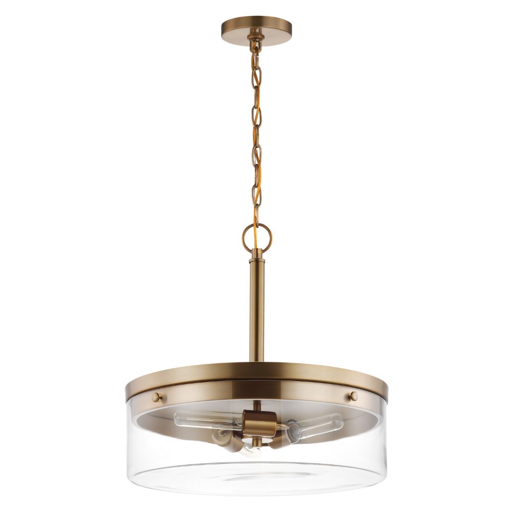 Nuvo Lighting 60-7530 Intersection 3 Light Pendant in Burnished Brass