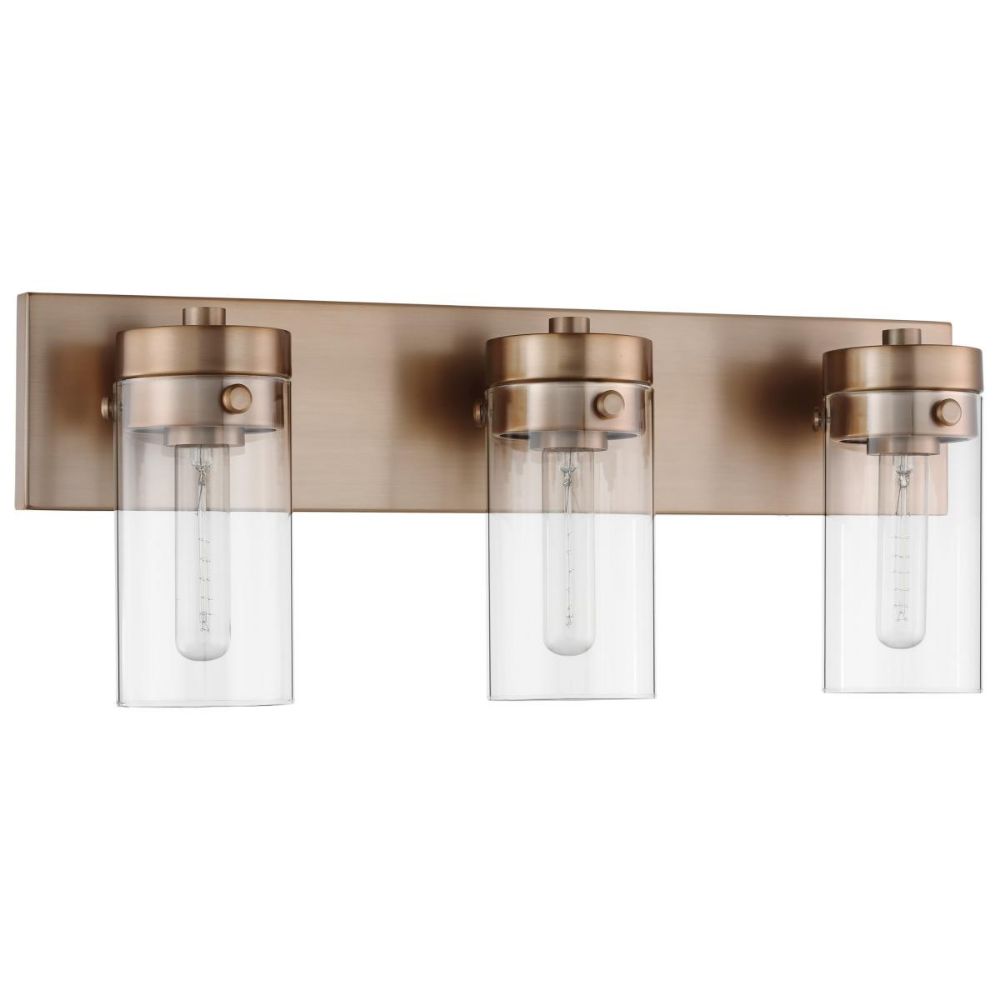 Nuvo Lighting 60-7533 Intersection 3 Light Vanity Fixture in Burnished Brass