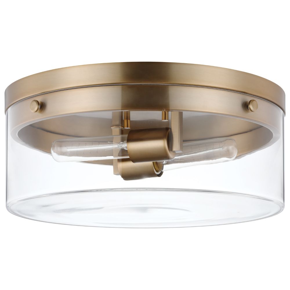 Nuvo Lighting 60/7536 Intersection Small Flush In Burnished Brass
