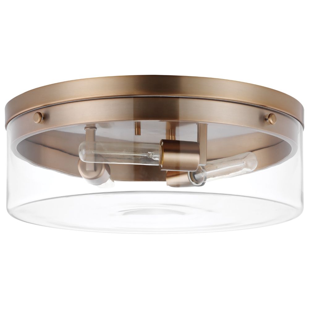 Nuvo Lighting 60/7538 Intersection Large Flush In Burnished Brass