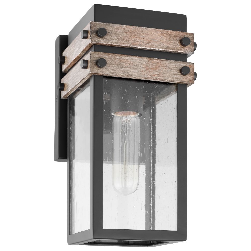 Nuvo Lighting 60-7540 Homestead 1 LIGHT Small Wall Lantern in Black / Wood