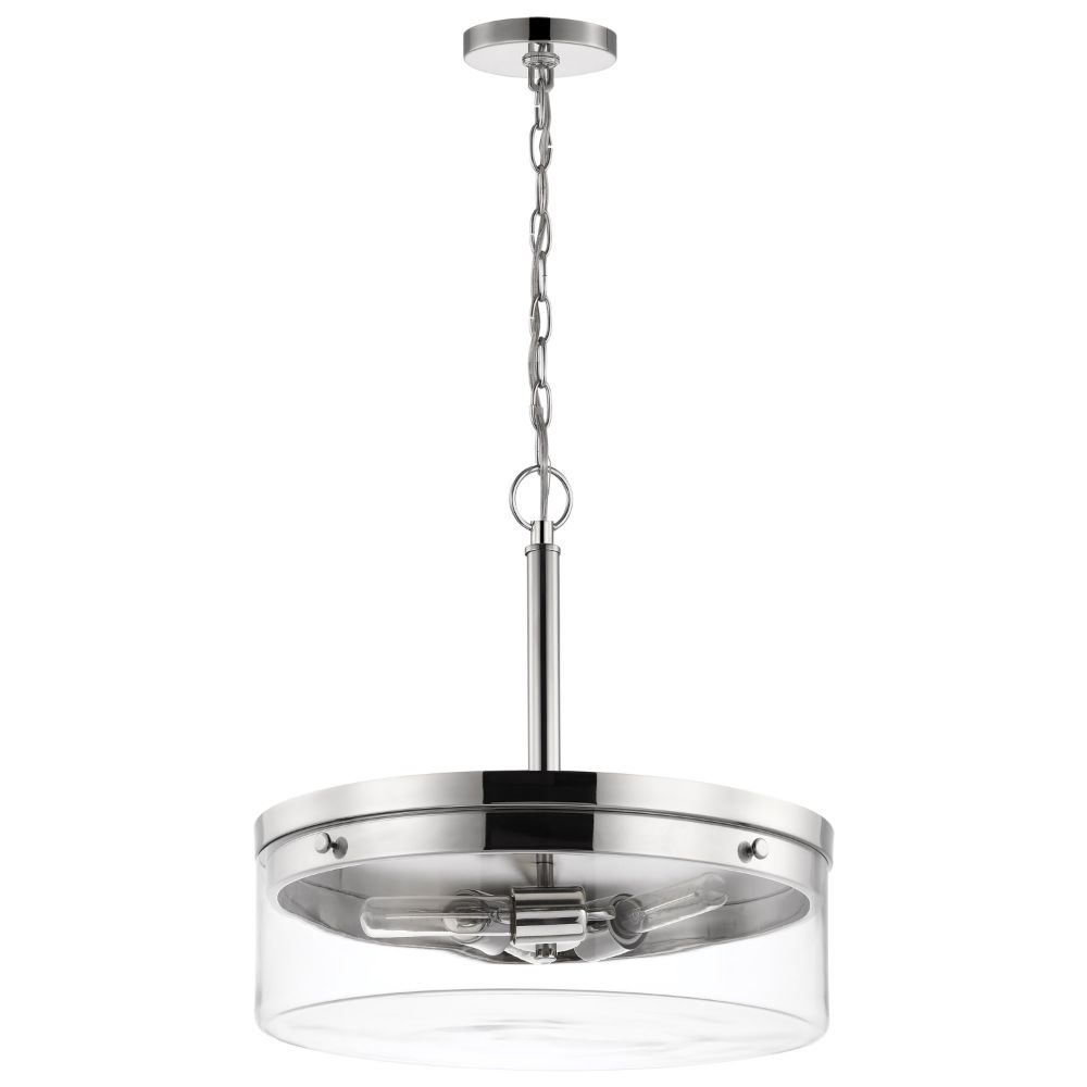 Nuvo Lighting 60-7630 Intersection 3 Light Pendant in Polished Nickel