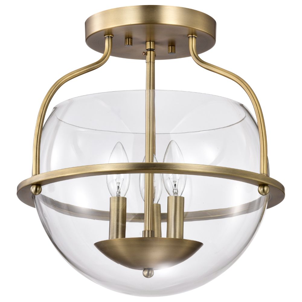 Nuvo Lighting 60-7821 Close-to-Ceiling in Vintage Brass