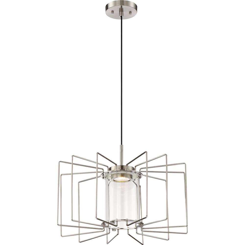 Nuvo Lighting 62/1351  Wired - LED 1 Light Pendant; Brushed Nickel Finish with Clear Glass in Brushed Nickel Finish