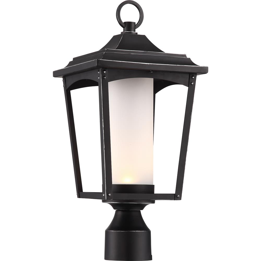 Nuvo Lighting 62/825  Essex Post Lantern; Sterling Black Finish in Sterling Black Finish