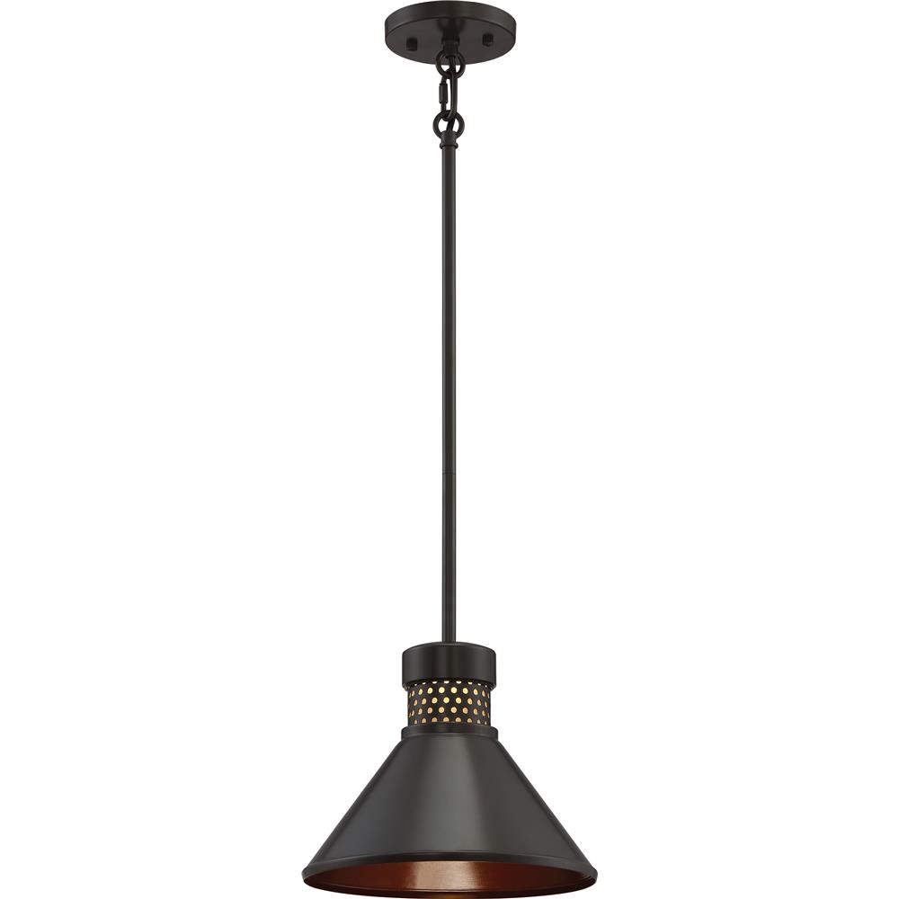 Nuvo Lighting 62/856  Doral - Small LED Pendant; Dark Bronze / Copper Accent Finish in Dark Bronze / Copper Accent Finish