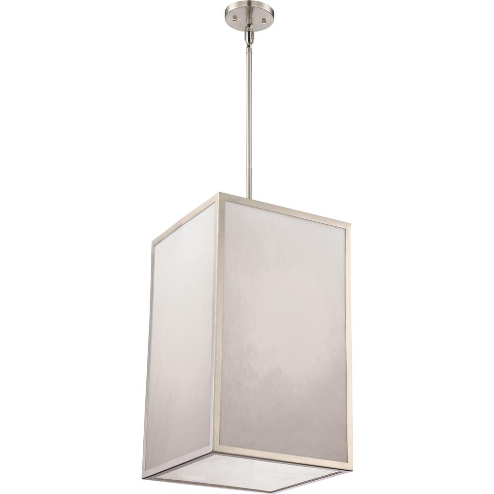 Nuvo Lighting 62/894  Crate - LED Foyer Fixture with Gray Marbleized Acrylic Panels; Brushed Nickel Finish in Brushed Nickel Finish