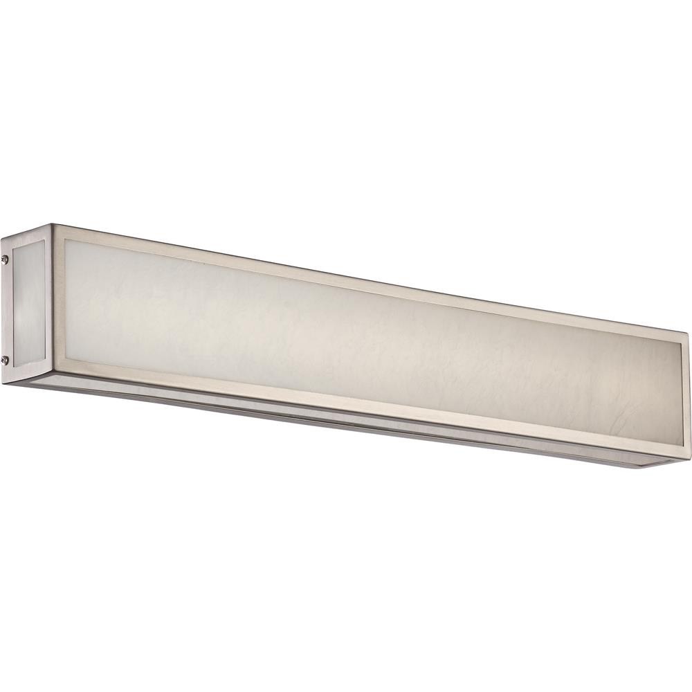 Nuvo Lighting 62/896  Crate - 24" LED Vanity Fixture with Gray Marbleized Acrylic Panels; Brushed Nickel Finish in Brushed Nickel Finish