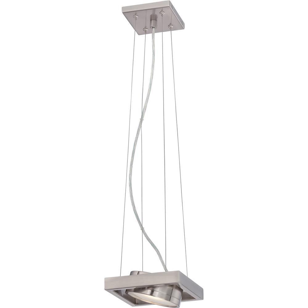Nuvo Lighting 62/997  Hawk LED Pivoting Head Pendant - Textured Brushed Nickel Finish - Lamp Included in Brushed Nickel Finish