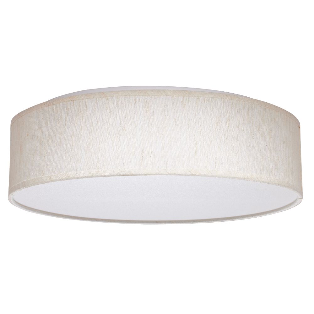 Nuvo 62-998 15 inch; CCT Selectable; Fabric Drum LED Decor Flush Mount Fixture; Beige Fabric Shade; Acrylic Diffuser