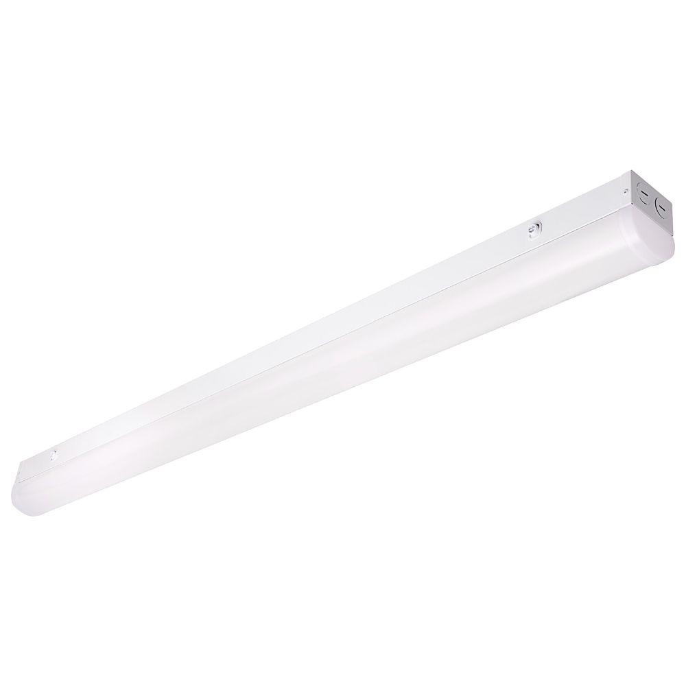 Nuvo 65-1701 4 ft. LED; Linear Strip Light; Wattage and CCT Selectable; White Finish; Microwave Sensor