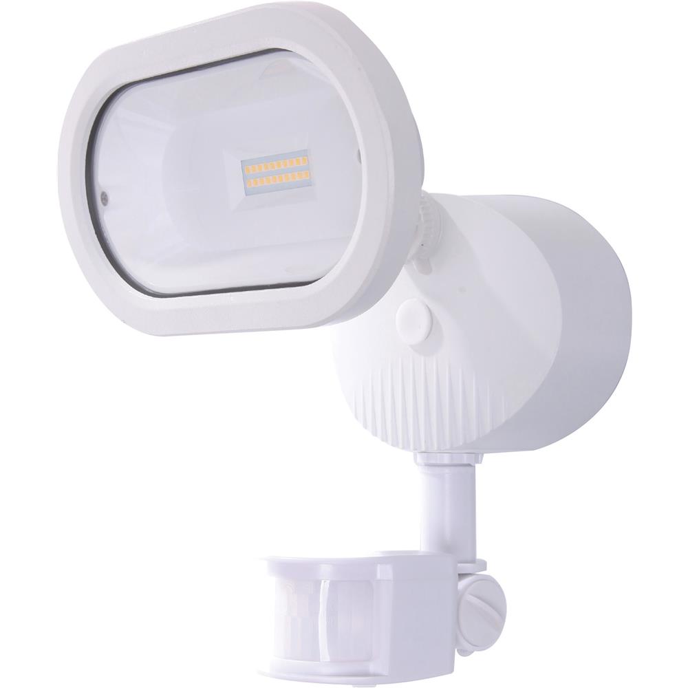 Nuvo Lighting 65/206  LED Security Light; Single Head; Motion Sensor Included; White Finish; 3000K in White Finish