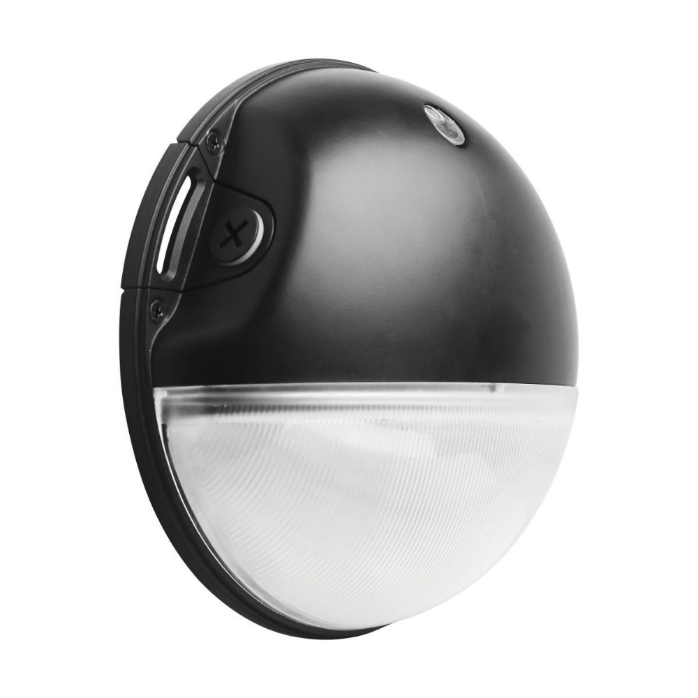 Nuvo Lighting 65-750 LED Small Round Wall Pack with Bypassable Photocell in Black