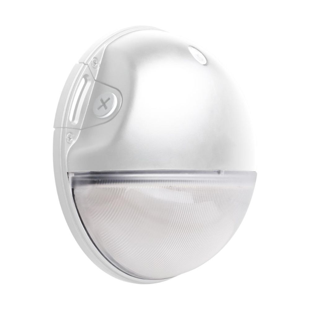 Nuvo Lighting 65-752 LED Small Round Wall Pack with Bypassable Photocell in White