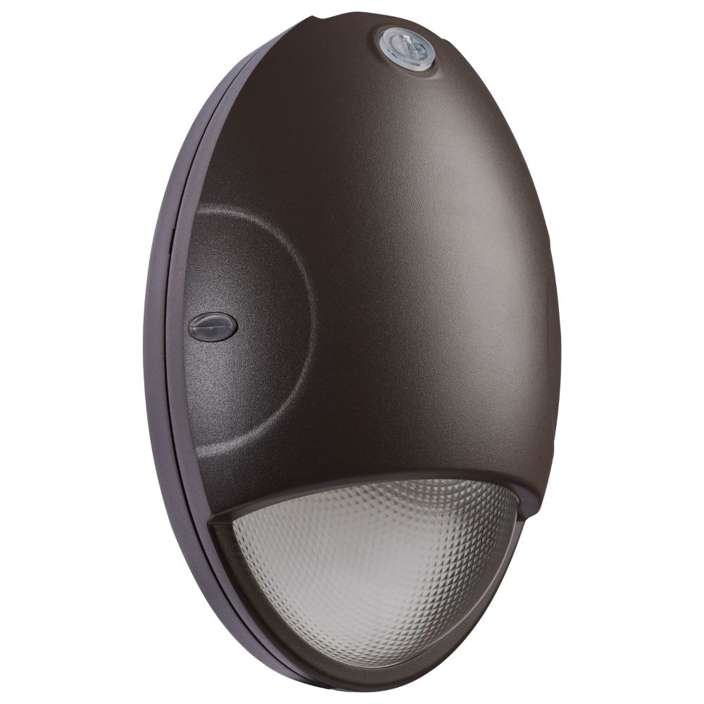 Nuvo 65-880 Oval Small Emergency Wall Pack; LED; CCT Selectable; Photocell; Bronze Finish