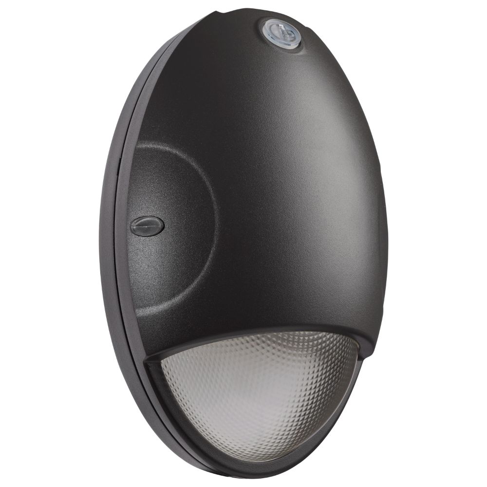 Nuvo 65-881 Oval Small Emergency Wall Pack; LED; CCT Selectable; Photocell; Black Finish