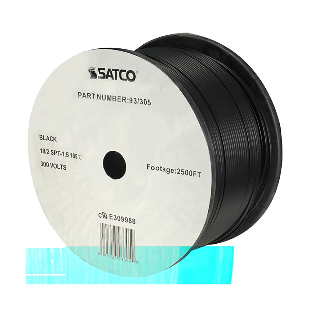 Satco 93-305 18/2 Spt-1 1/2 Black 2500 Ft S