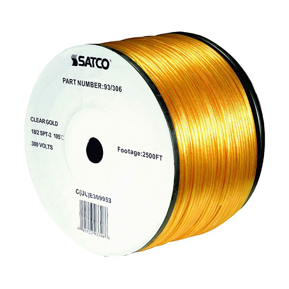 Satco 93-306 18/2 Spt-2 Cl Gold 2500 Ft
