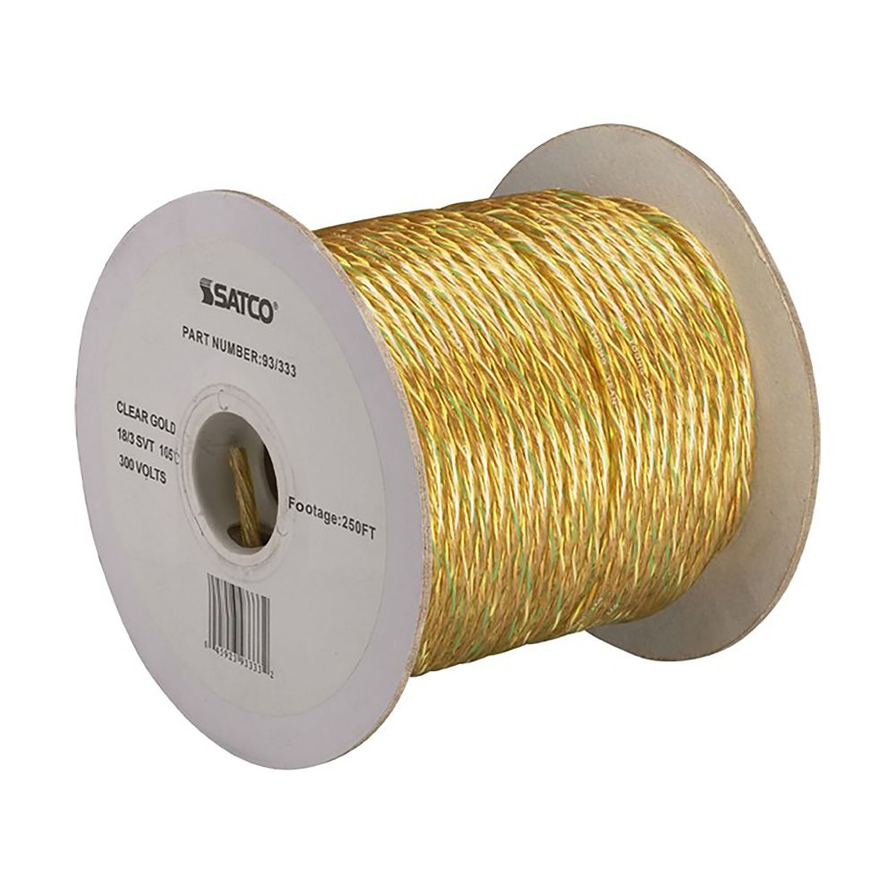Satco 93-333 18/3 Svt Gold W/sm. Grn Line