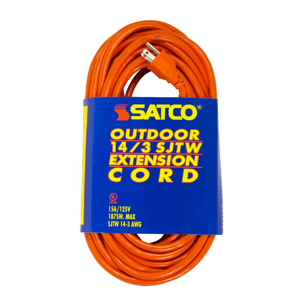 Satco 93-5008 25 Ft 14-3 Sjtw Orange Cords