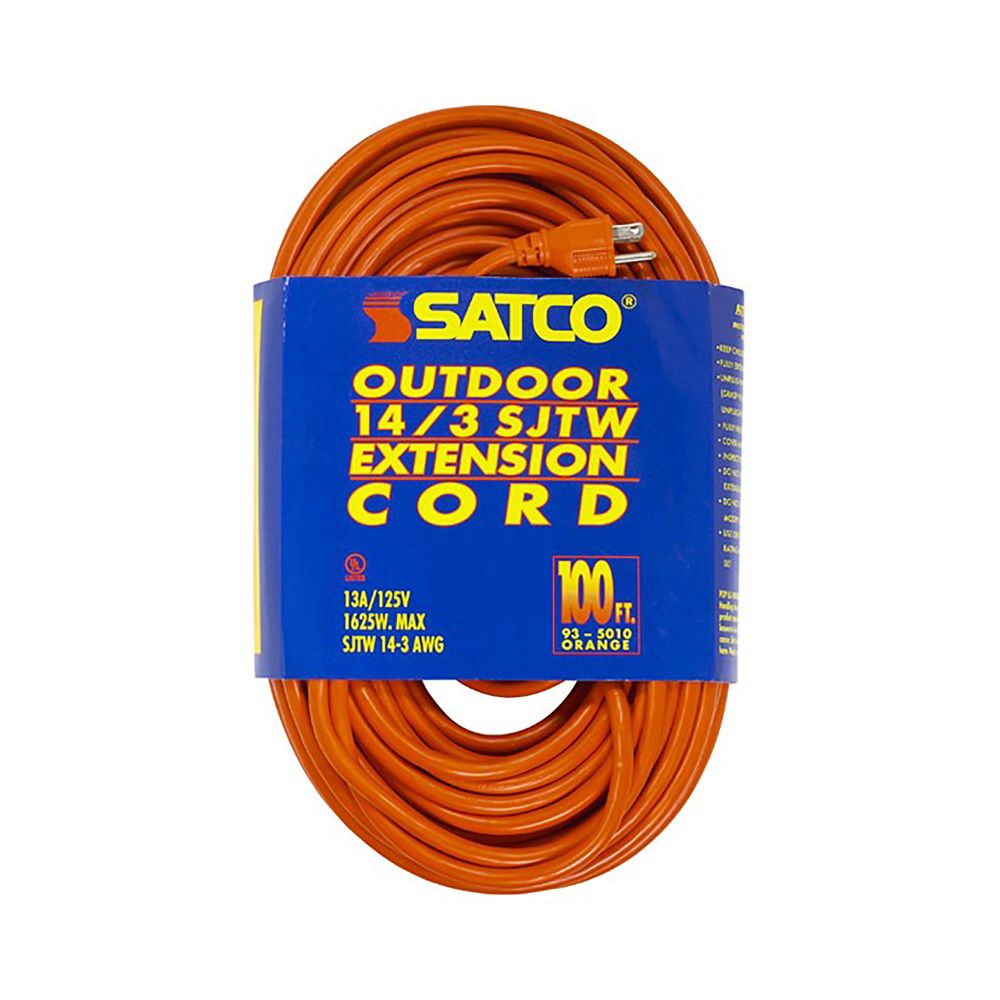 Satco 93-5010 100 Ft 14-3 Sjtw 0range Cords
