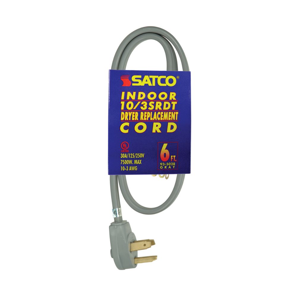 Satco 93-5028 6 Ft 10/3 Srdt Gray Flat Dryer