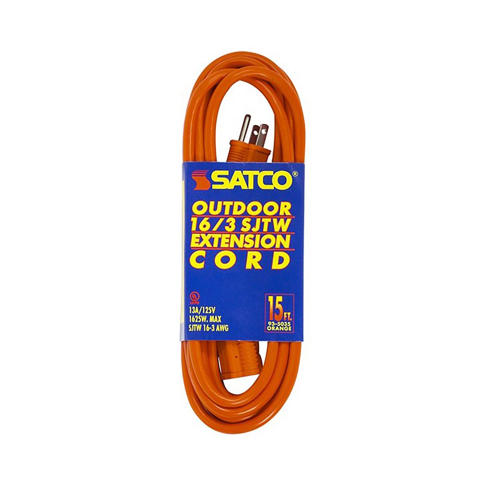 Satco 93-5035 15 Ft 16-3 Sjtw Orange Outdoor