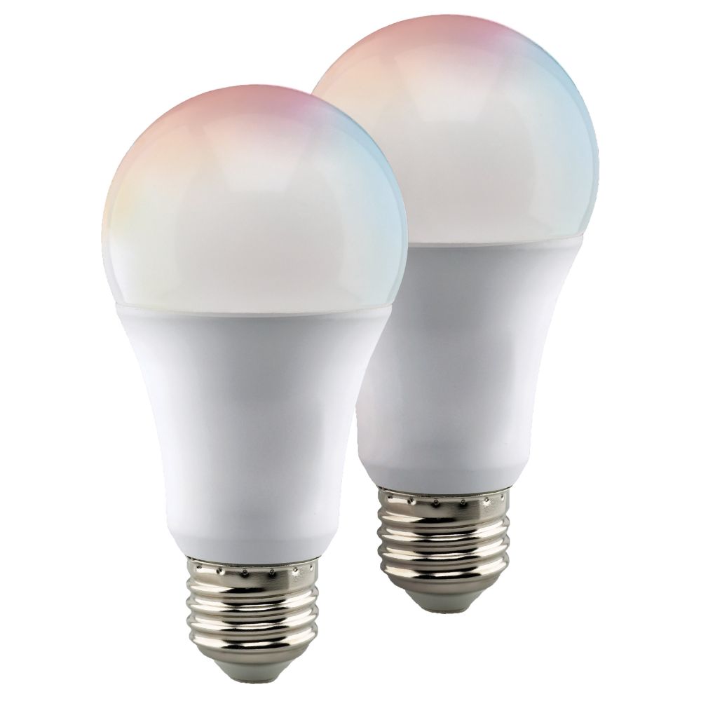 Satco S11253 9.5 Watt; A19 LED; RGB & Tunable White; Starfish IOT; 120 Volt; 800 Lumens; 2-pack