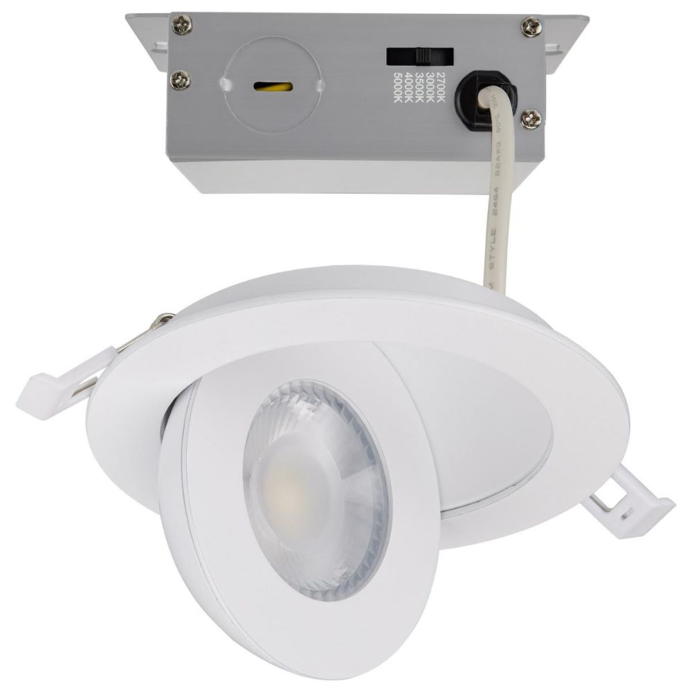 Satco by Nuvo Lighting S11840 LED Round Gimbaled Remote Driver Direct Wire Downlight in White