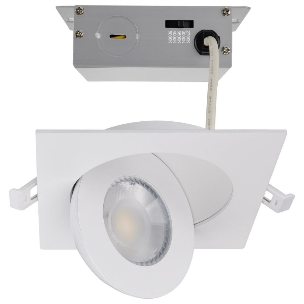 Satco by Nuvo Lighting S11841 LED Square Gimbaled Remote Driver Direct Wire Downlight in White