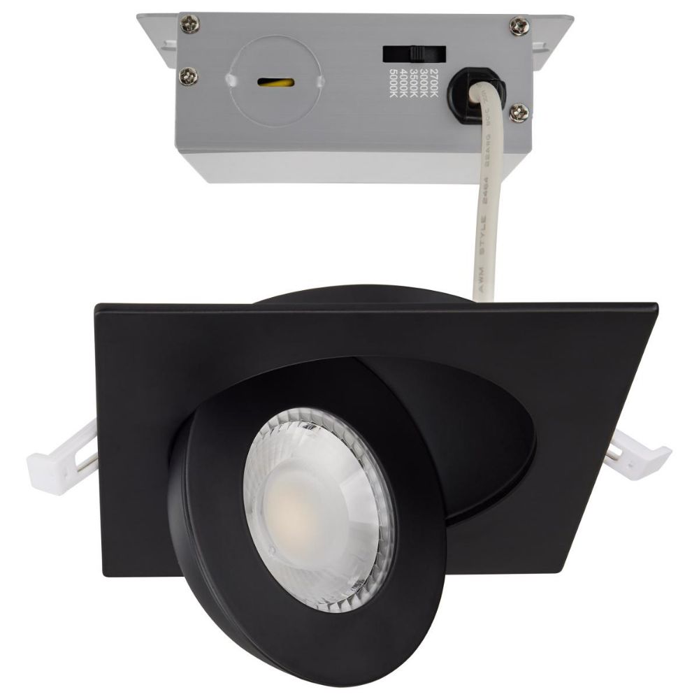 Satco by Nuvo Lighting S11843 LED Square Gimbaled Remote Driver Direct Wire Downlight in Black
