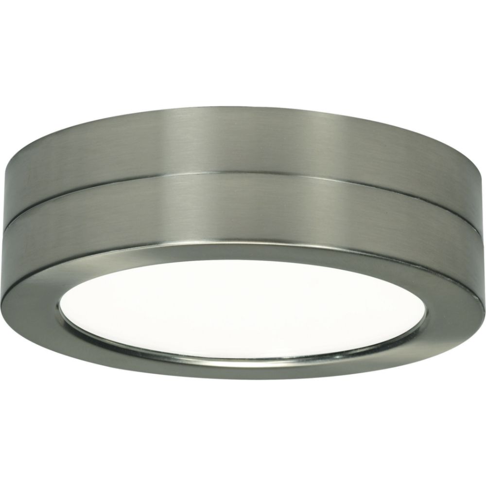 Satco S29654 Battery Backup Module Housing Only For Flush Mount LED Fixture; 7" Round; Brushed Nickel Finish
