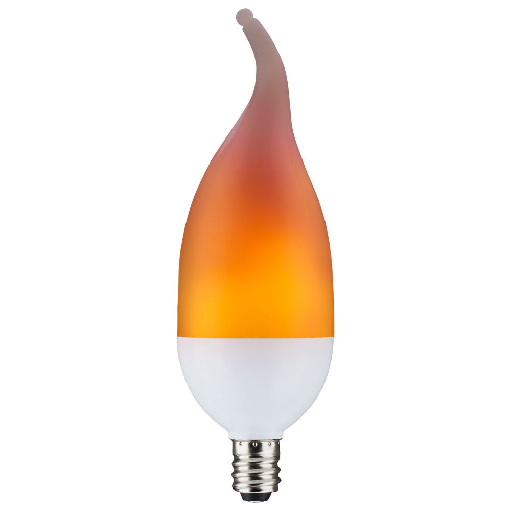 Satco S29807 2 Watt LED Flame Bulb; B11; Candelabra base; 120 Volt