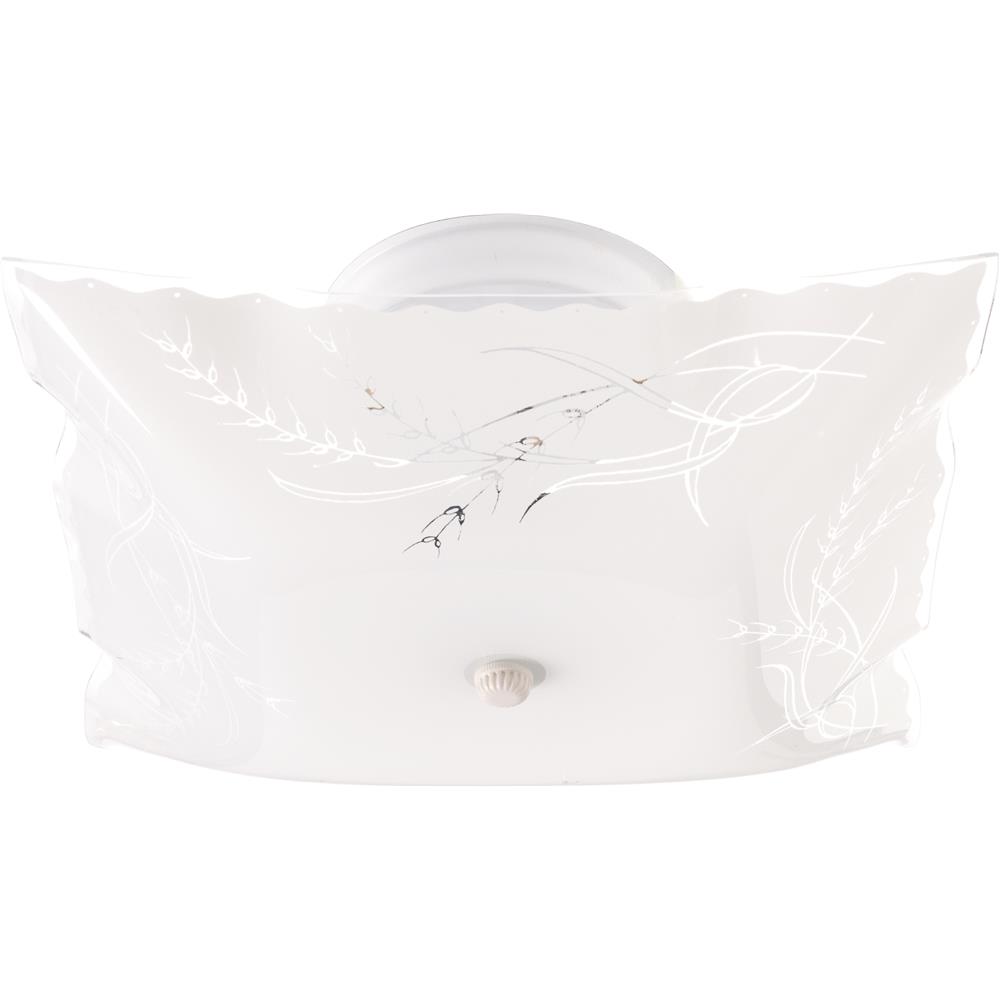 Nuvo Lighting SF76/270  2 Light - 12" - Ceiling Fixture - Square Wheat / Ruffled Edge in White Finish