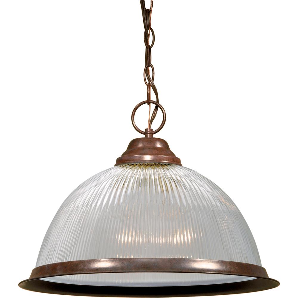 Nuvo Lighting SF76/447  1 Light - 15" - Pendant - Clear Prismatic Dome in Old Bronze Finish